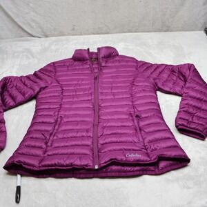 Cabelas Down Jacket Womens Large Purple Insulated Light Pack Quilted Puffer